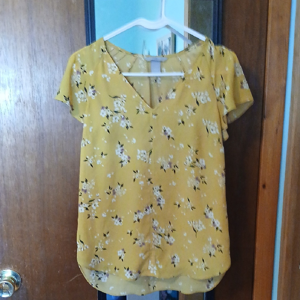 H&M Yellow Floral Blouse